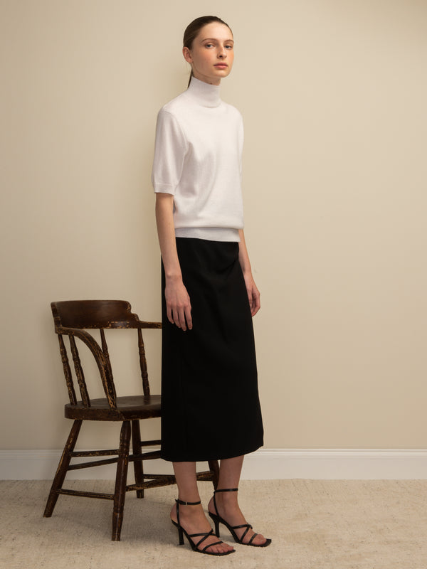 High Neck Shortsleeve_Vintage White